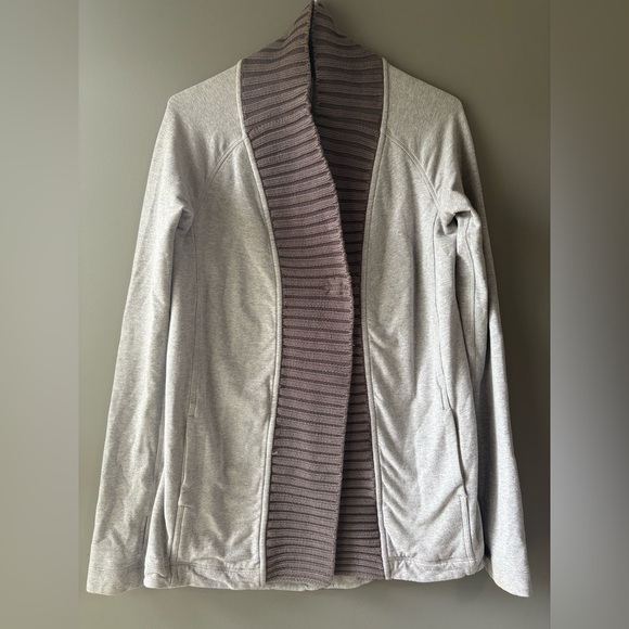 Lululemon Bliss Break Wrap size 2 Open Front Cardigan Sweater Light Gray Women - Picture 2 of 8
